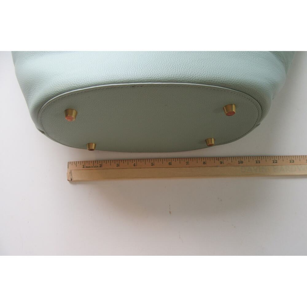 Moncrief London Anabel Frosty Green Italian Leather Tote Bag - Picture 14 of 16